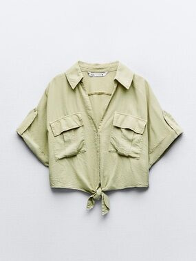 Zara Green Cropped Top S